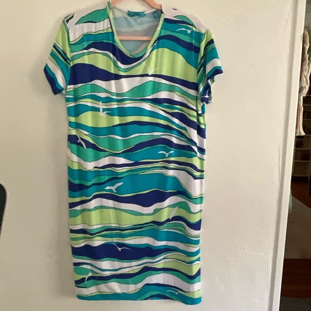 Tori Richard Honolulu Seashore Waves Dress Large